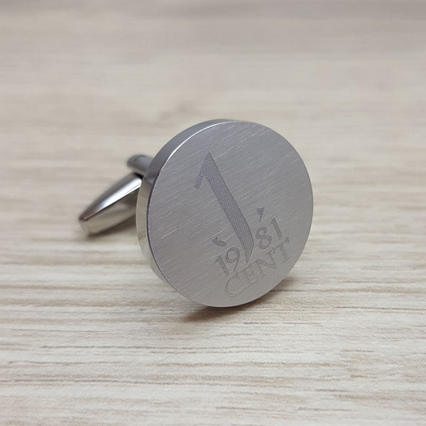 Manchetknopen Cent gegraveerd (jaartal naar keuze)