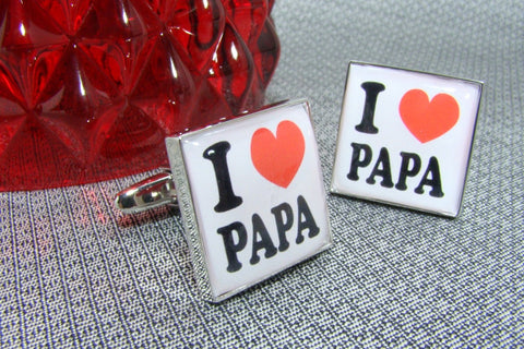 Manchetknopen I Love Papa