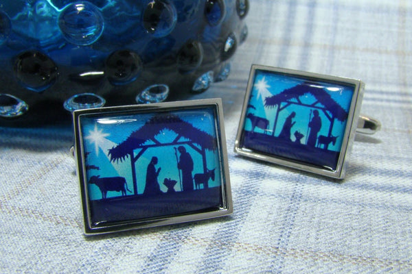 Manchetknopen Kerststal