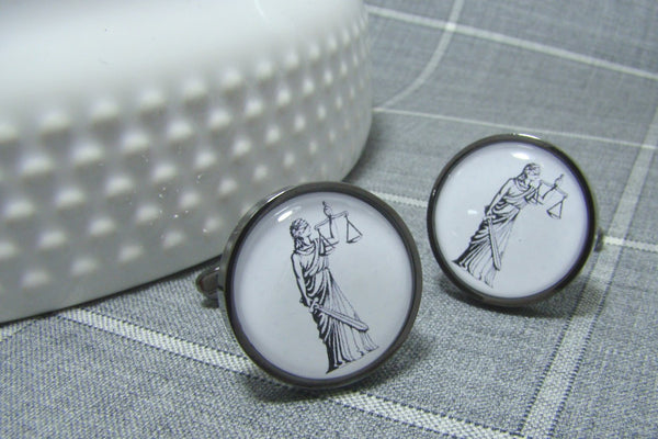 Manchetknopen Vrouwe Justitia