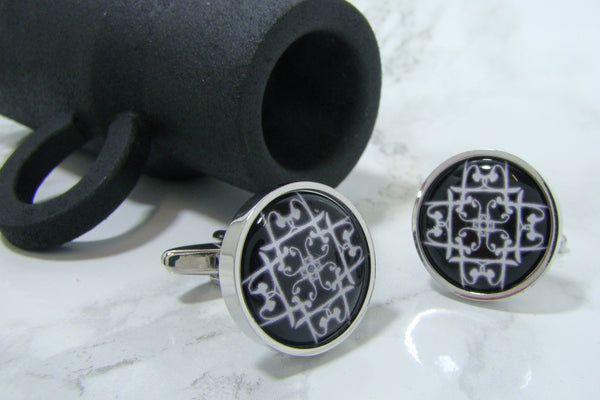Manchetknopen Zwart Wit Fantasie
