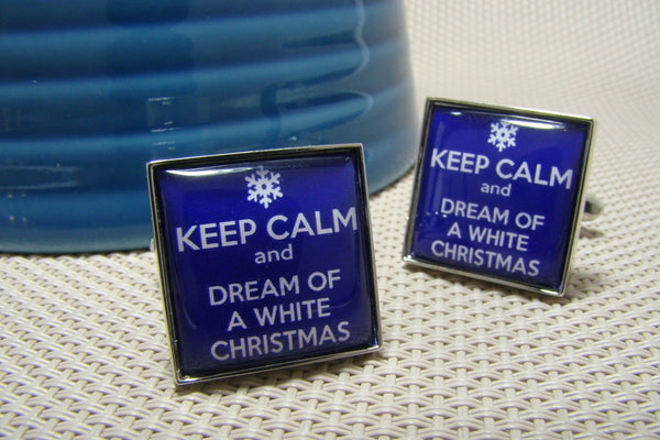 Manchetknopen Keep Calm and Dream of a White Christmas