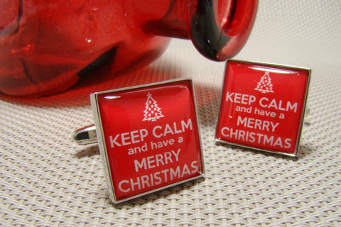 Manchetknopen Keep Calm and have a Merry Christmas