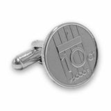 Manchetknopen gemaakt van 10 cent, dubbeltje 2000