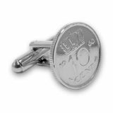Manchetknopen gemaakt van 10 cent, dubbeltje 1960