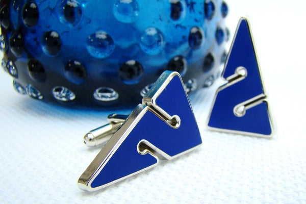 Manchetknopen Line Cookie Blauw Driehoek (Duiken)