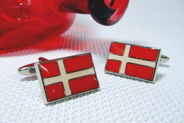 Manchetknopen Vlag Denemarken