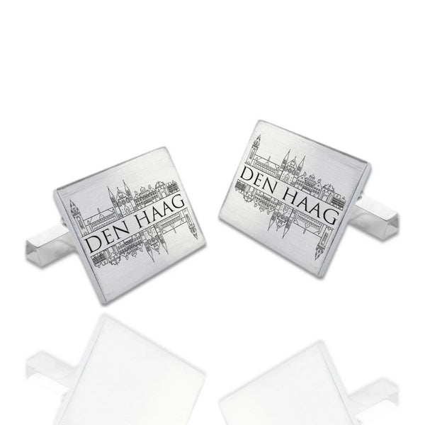 Zilveren Manchetknopen - Skyline Den Haag - 925/1000 zilver