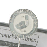 Zilveren Manchetknopen Logo Opwaarts Reliëf uitgevoerd in Echt Zilver
