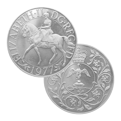 Zilveren Sleutelhanger met 25 Pence 1977 25 jaar Regeerperiode Engeland