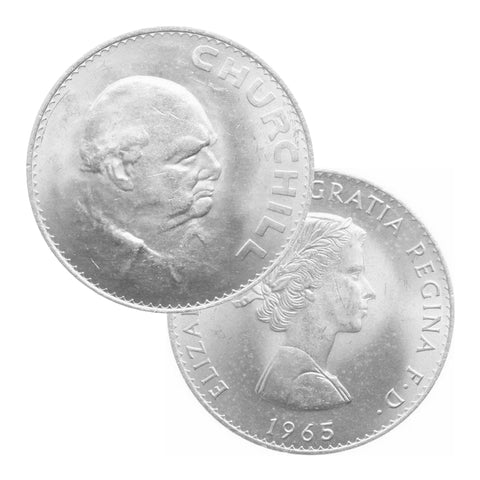 Zilveren Sleutelhanger met 5 Shillings 1965 - Winston Churchill Engeland