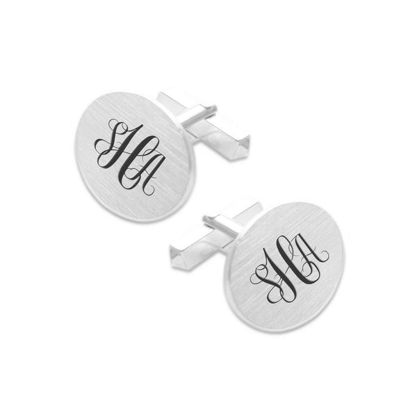 Zilveren Manchetknopen Ovaal met Monogram gravure - Sterling Zilver