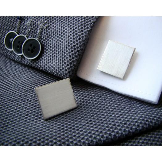 Zilveren Manchetknopen Rechthoek Mat - Sterling Zilver