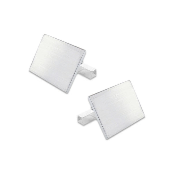 Zilveren Manchetknopen Rechthoek met Logogravure - Sterling Zilver