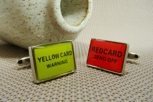 Manchetknopen Scheidsrechter Rode & Gele Kaart
