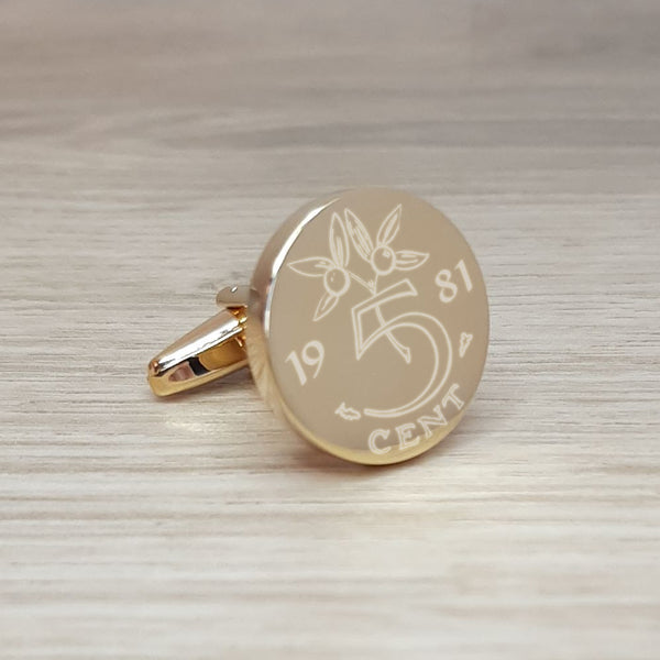 Manchetknopen Stuiver gegraveerd (jaartal naar keuze)