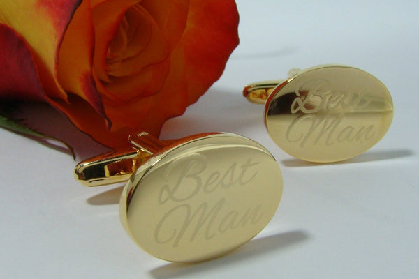 Manchetknopen Goudkleurig Best Man gravure