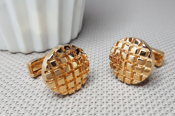 Manchetknopen Button- Goudkleurig