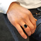 Zegelring 14 Karaat Geelgoud - Zwarte Onyx