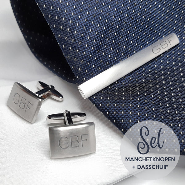 Manchetknopen en Dasschuif Echt Zilver - Gebold