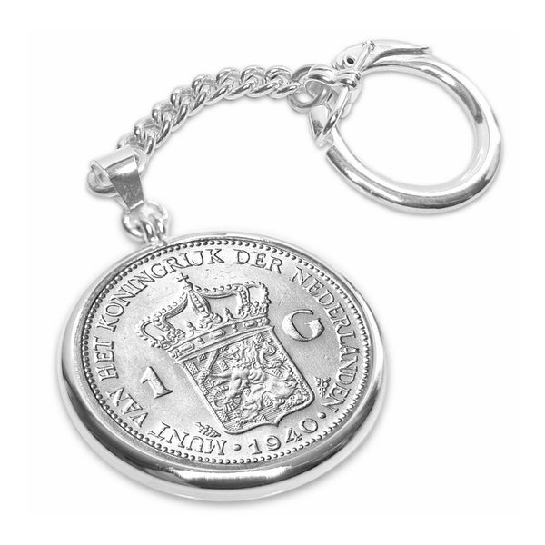 Zilveren Sleutelhanger met Nederlandse Zilveren Gulden 1940