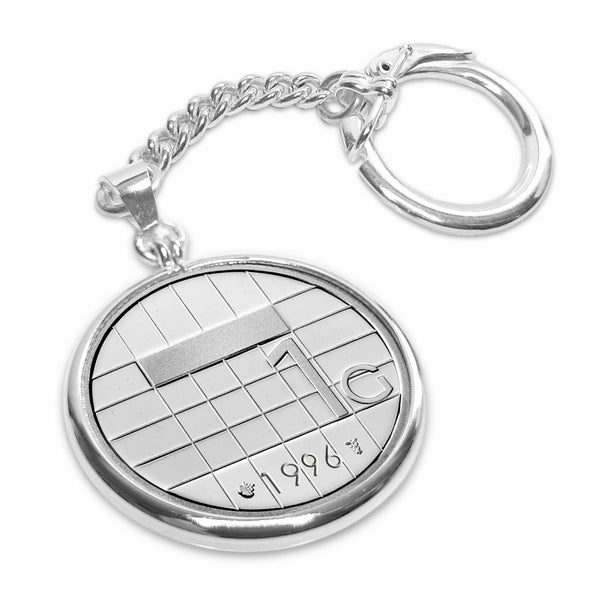 Zilveren sleutelhanger met Nederlandse Gulden 1996
