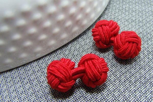 Manchetknopen Rood (helder) Gevlochten