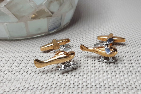 Manchetknopen Helikopter - Draaiende Rotorbladen