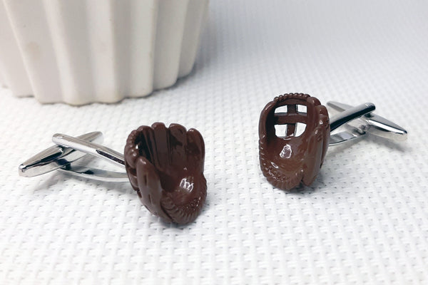 Manchetknopen Honkbal Handschoen - Bruin