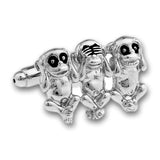 Manchetknopen Horen, Zien & Zwijgen  - Three wise monkeys