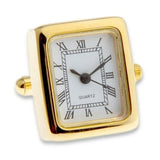 Manchetknopen Horloge Rechthoek Goudkleurig (Echt werkend)