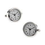 Manchetknopen Horloge Rond Zilverkleurig (Echt werkend)