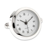 Manchetknopen Horloge Rond Zilverkleurig (Echt werkend)