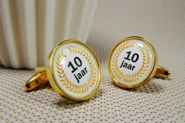 Manchetknopen 10 Jarig Jubileum