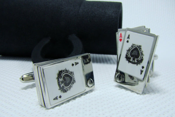 Manchetknopen Kaartspel Drie Azen beweegbaar