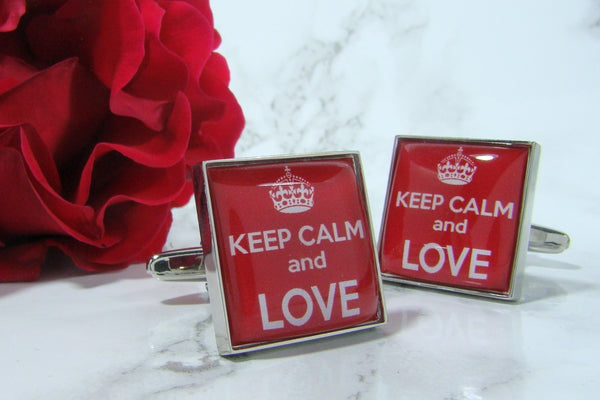 Manchetknopen Keep Calm and Love