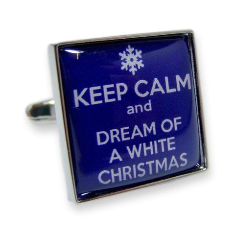 Manchetknopen Keep Calm and Dream of a White Christmas