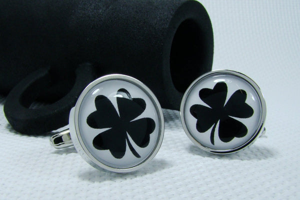 Manchetknopen Klavertje 4