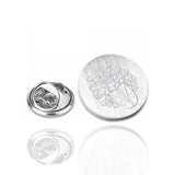 Zilveren Revers Pin Mat Rond met uw Familiewapen gravure- Echt Zilver