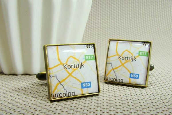 Manchetknopen Google Maps Kortrijk