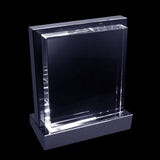 Glasgeschenk Vlak glas op houder - 85X100x40 mm - inclusief gravure naar keuze