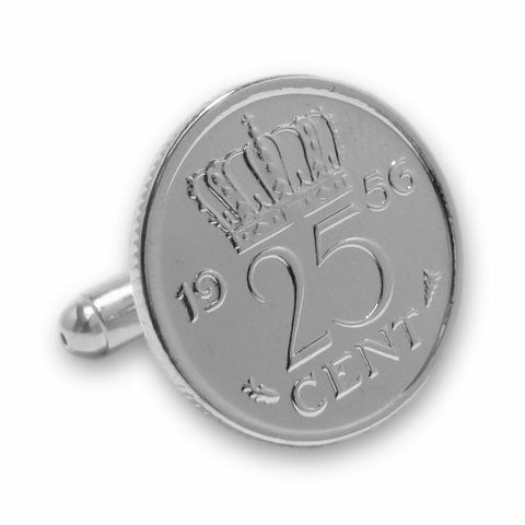 Manchetknopen 25 cent, kwartje 1956