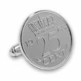 Manchetknopen gemaakt van 25 cent, kwartje 1963
