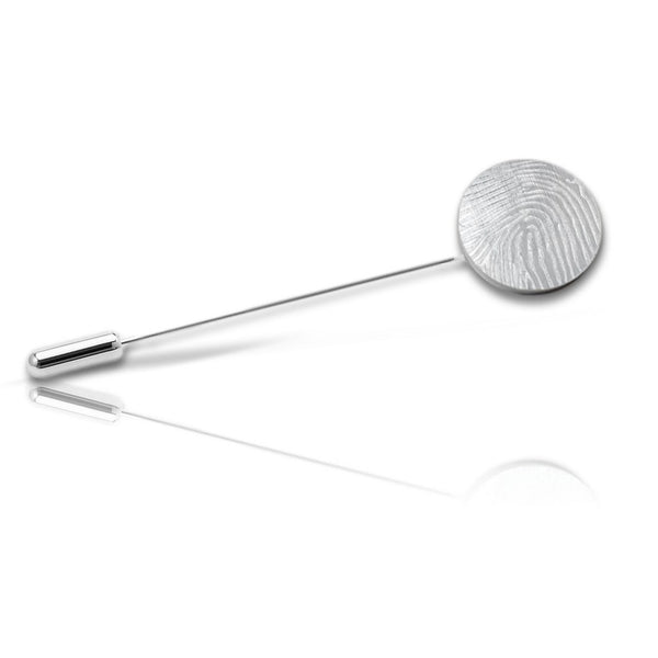 Reversspeld Rond Mat met Vingerafdrukgravure - Sterling Zilver