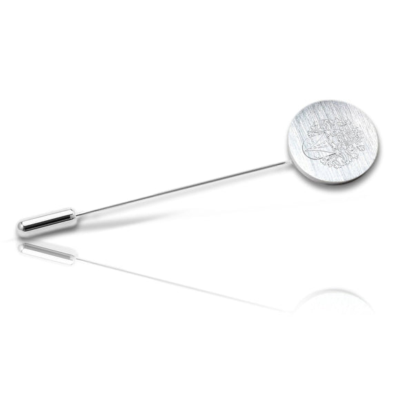 Reversspeld Mat Rond met uw Familiewapen gravure - Echt Zilver