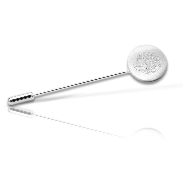 Reversspeld Mat Rond met uw Familiewapen gravure - Zilverkleurig