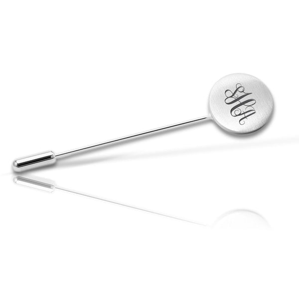 Reversspeld Mat Rond met Monogram gravure  - Zilverkleurig