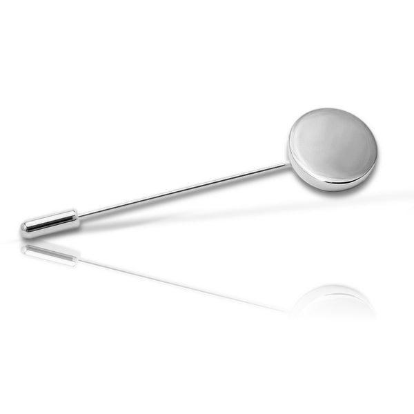 Reversspeld Glans Rond met Logogravure - Zilverkleurig