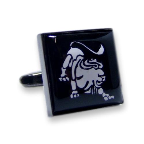 Manchetknoop Sterrenbeeld Leeuw zwart-wit (PER STUK)