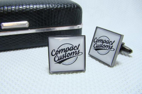 Manchetknopen  met uw eigen Logo - Vierkant Antraciet